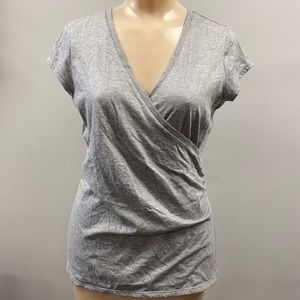 Alfani women’s medium sparkly silver faux wrap top